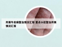 开展牛皮癣整治情况汇报 重点小区整治开展情况汇报