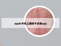 apple手机上删除牛皮癣app