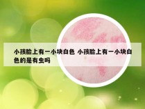 小孩脸上有一小块白色 小孩脸上有一小块白色的是有虫吗