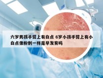 六岁男孩手臂上有白点 6岁小孩手臂上有小白点像粉刺一样是早发育吗