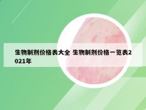 生物制剂价格表大全 生物制剂价格一览表2021年