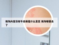微淘内容没有牛皮癣是什么意思 微淘哪里去了