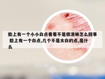 脸上有一个小小白点看着不是很清晰怎么回事 脸上有一个白点,几个不是太白的点,是什么