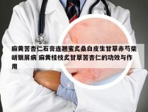 麻黄苦杏仁石膏连翘蜜炙桑白皮生甘草赤芍柴胡银屑病 麻黄桂枝炙甘草苦杏仁的功效与作用