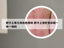 脖子上有几块白色斑块 脖子上有好多白斑一块一块的