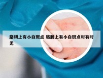 胳膊上有小白斑点 胳膊上有小白斑点时有时无